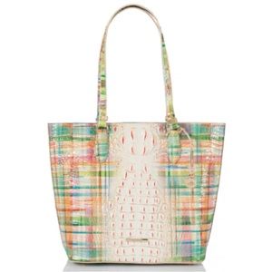 Brahmin Ellen Sweet Tea Ombre Melbourne Genuine Leather Croc Embossed Tote